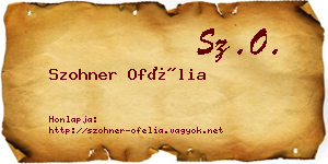 Szohner Ofélia névjegykártya